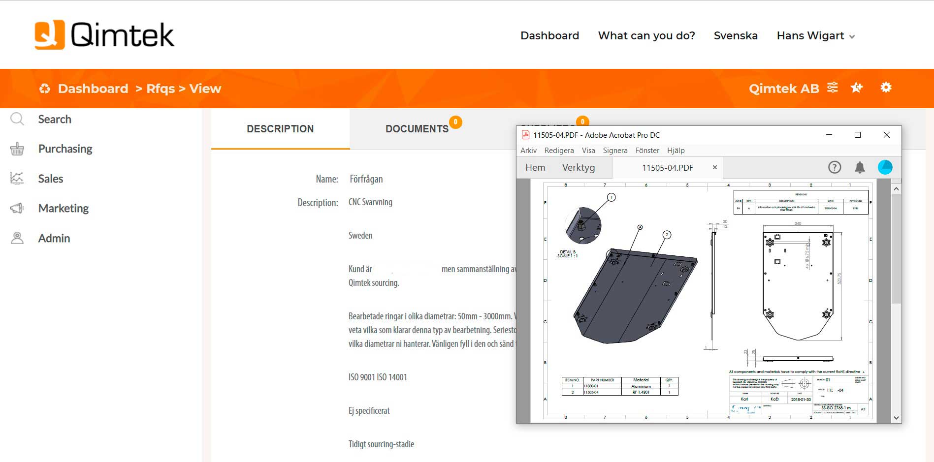 Qimtek Dashboard